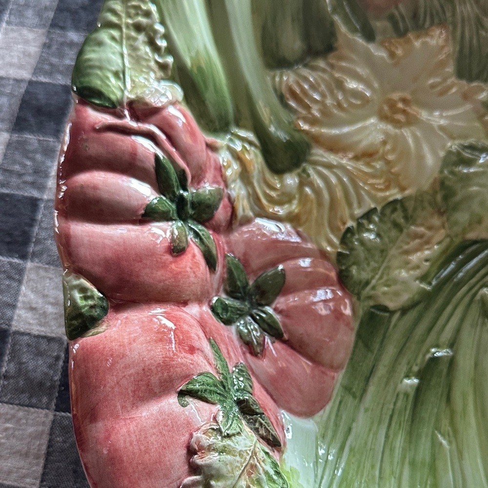 Vintage San Marco Nove Italian Majolica Raised Vegetable Harvest Platter - Picture 7 of 7